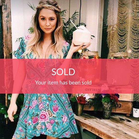 SOLD 🔴 Spell Babushka Mini Turquoise Dress - Picture 1 of 5